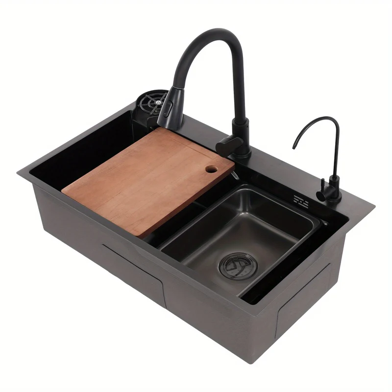 Keukenwasbak – Spoelbak – Gootsteen – Wasbak – Keukenspoelbak – Roestvrijstaal 201 – 40x40 cm – Duurzaam en Hygiënisch