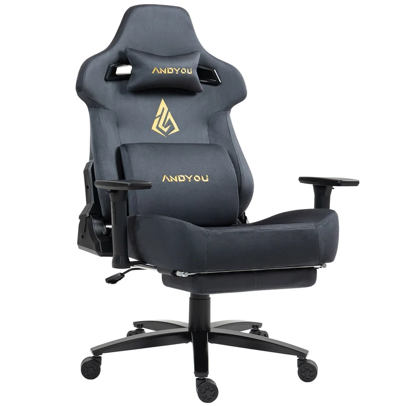 Bureaustoel – Kantoorstoel – Gamestoel – Office Chair – Computerstoel – Ergonomisch Design – 3D Verstelbare Armleuningen – Max 220 kg Draaggewicht – Kantelbaar 90-155° – 18° Kantelhoek – Grijs