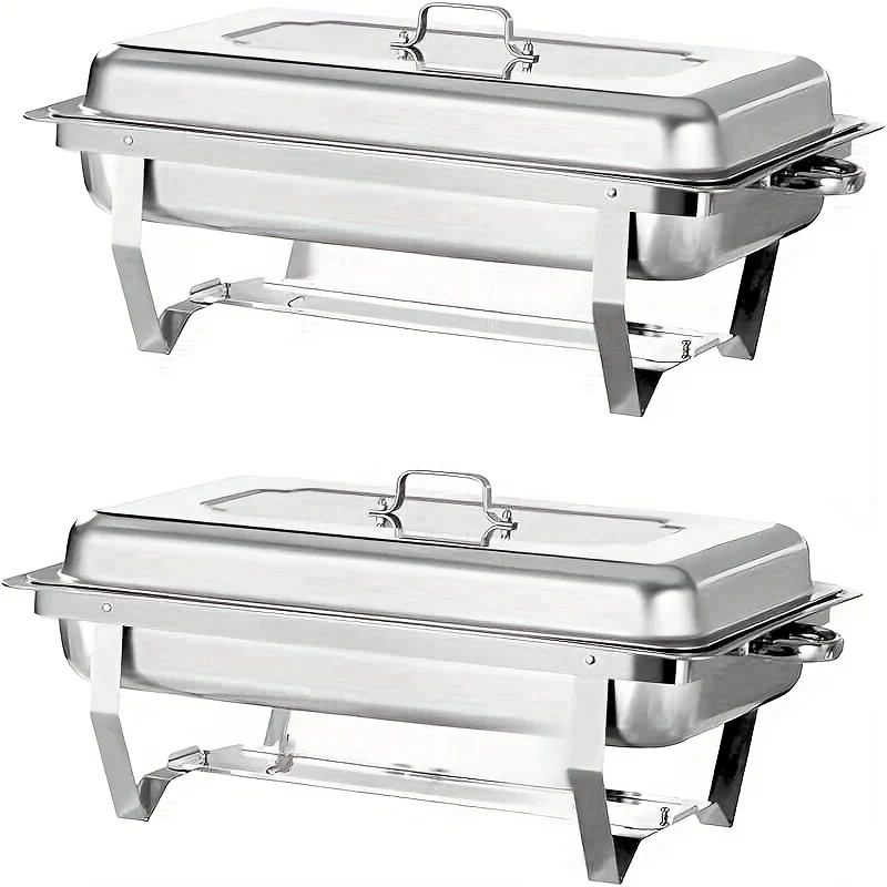 Chafing Dish – Buffetwarmer – Warmhoudplaat – Warmhoudschaal – Warmhoudbak – RVS 9 Liter – Inclusief Deksel – Elektriciteitsvrij