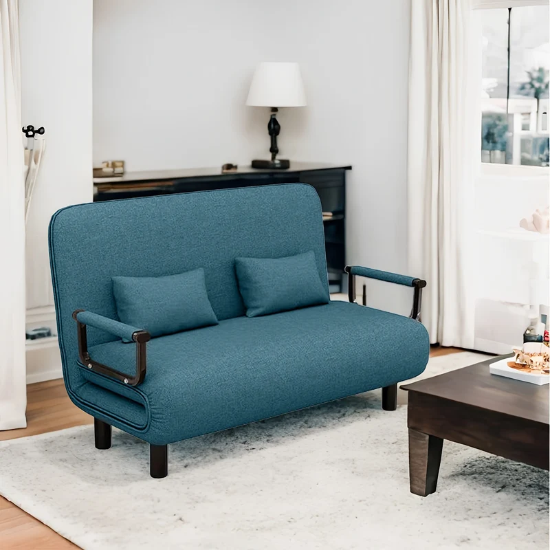Stoelbed – Slaapstoel – Fauteuil – Ligstoel – Slaapbank – 5-Instelbare Rugleuning – Metalen Frame & Ademend Linnenstof – 116x65x85 cm – Grijs