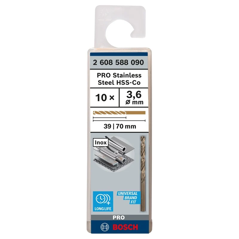 Bosch PRO SSteel HSS-Co boor, 3.6x39x70 mm