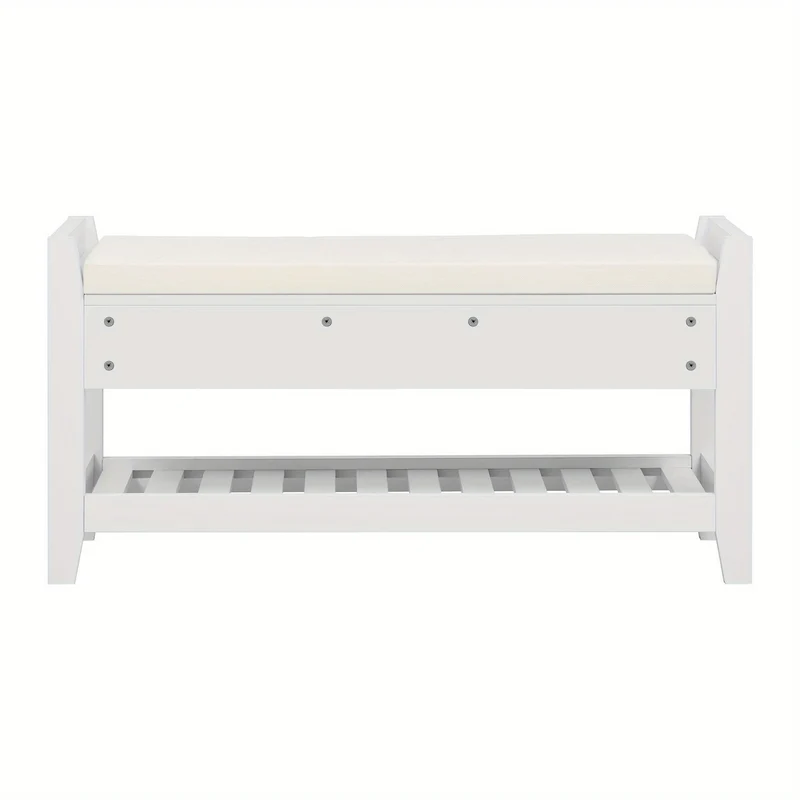 Schoenenbank – Schoenenrek – Zitbank – Opbergbank – Schoenenkast – Modern Wit Design – Gestoffeerd Zitvlak – MDF Hout Stabiel