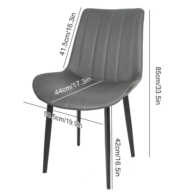 Set van 4 Eetkamerstoelen – Ergonomische Stoelen met Sponszitting en Metalen Poten – Modern Design voor Keuken, Woon- en Eetkamer, Hotelgebruik