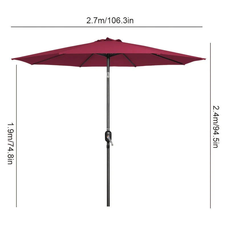 360° Draaibare Zweefparasol – Grote Vierkante Buitenparasol met Ijzeren Frame – Beige/Rood/Khaki/Donkergroen/Grijs – Ideaal voor Tuin, Terras of Horeca