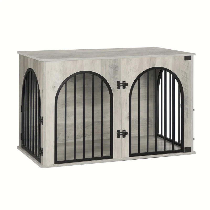 Hondenbench – Hondenkooi – Hondenhok – Hondenkennel – Licht Ivoor – 3-Deurs Design – Stevig Tot 100 kg