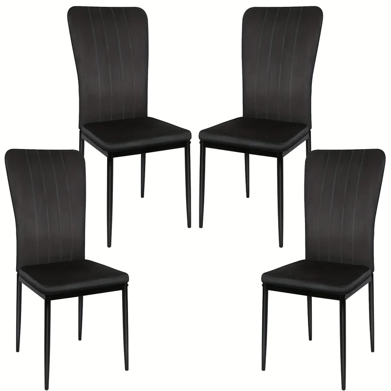 Eetkamerstoelen – Stoelen – Kuipstoelen – Keukenstoelen – Woonkamerstoelen – Zwarte Velvet Bekleding – Stevige Metalen Poten
