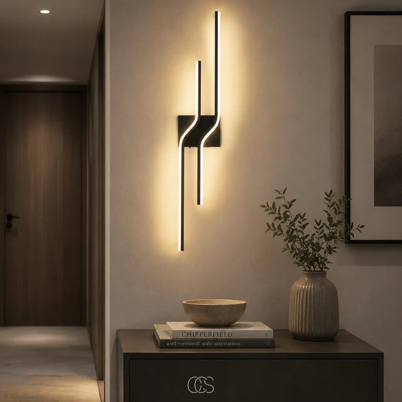 OCS - chiari Minimalistische LED Wandlamp Zwart - Lineair Design voor Modern Interieur