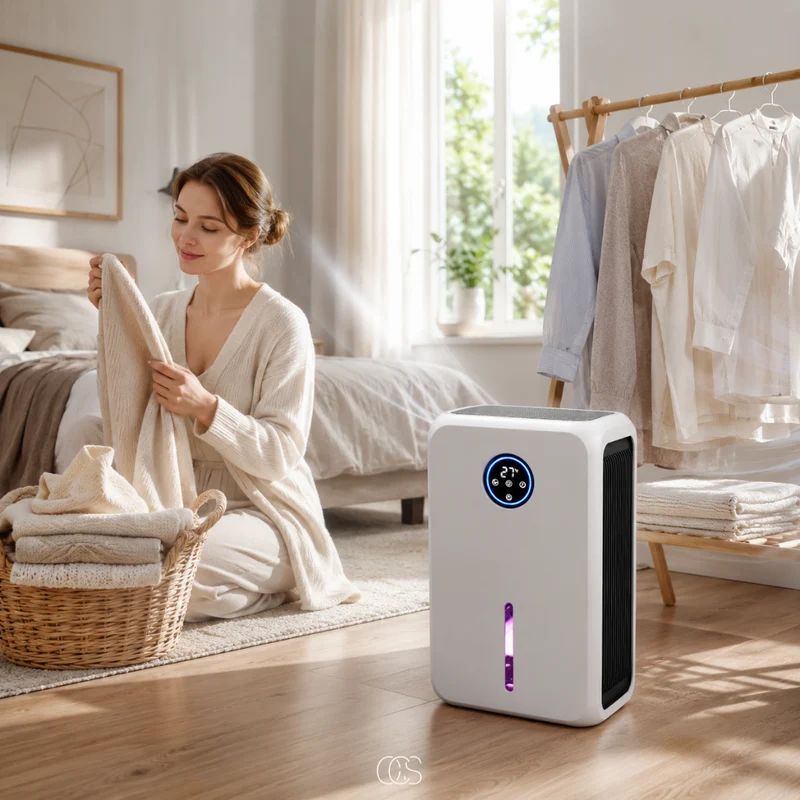 OCS - Slimme Luchtontvochtiger - 2,6L Ontvochtiger met Display, Afstandsbediening & Timer