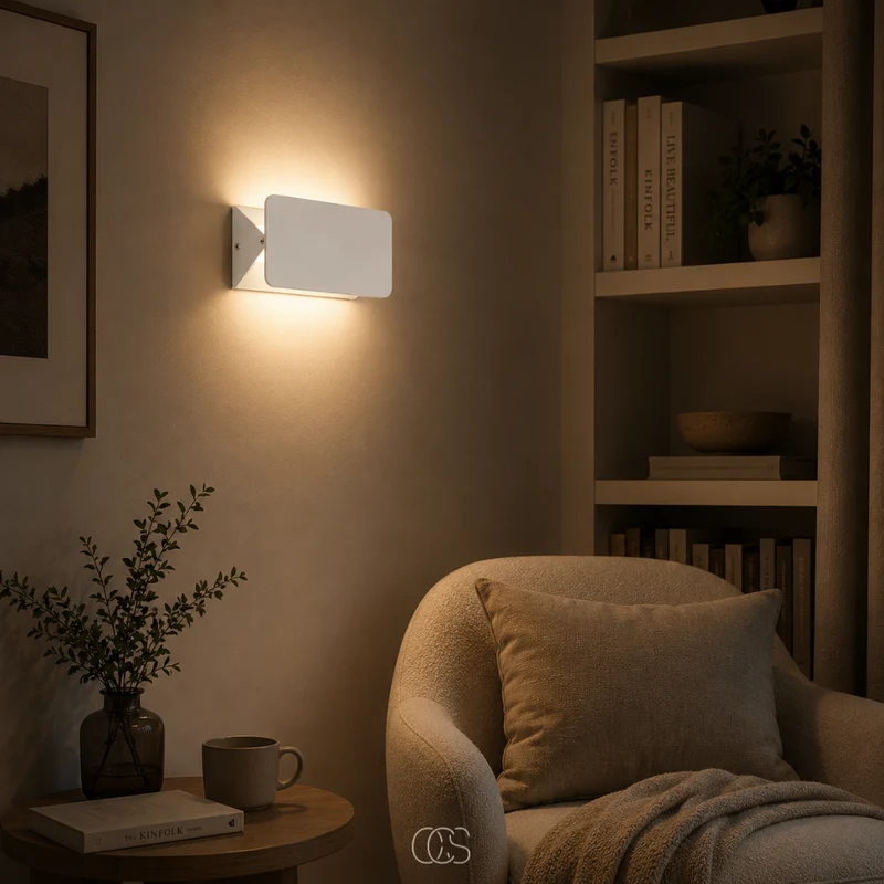OCS - chia Moderne LED Wandlamp Wit - Draaibare Lichtklep 270° - Minimalistisch Design