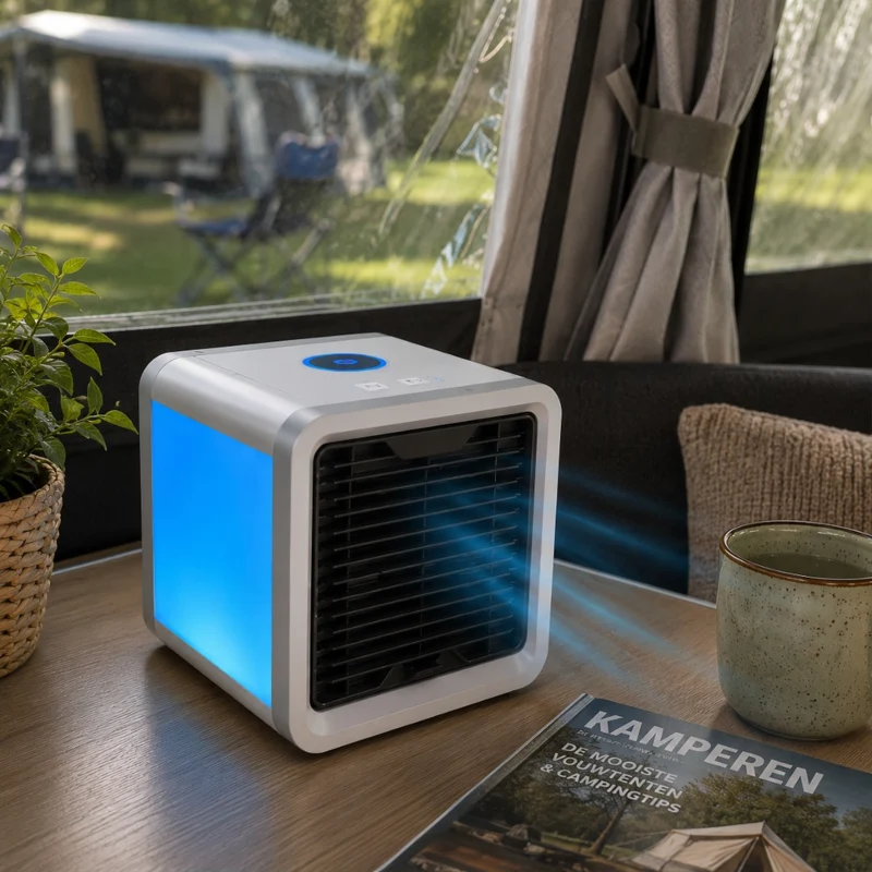 OCS - Draagbare Aircooler met Luchtbevochtiger - Draadloze Mini Airconditioner met LED Verlichting & USB