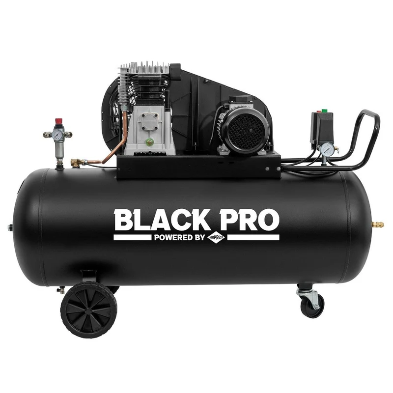 BLACK PRO B3800B/200 twee-cilinder compressor, 200L, 10 bar, 368.2L/min, 400V - 360110
