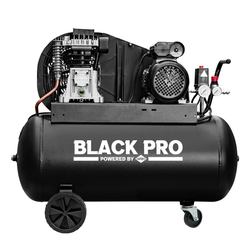 BLACK PRO B2800B/150 twee-cilinder compressor, 150L, 10 bar, 245.6L/min, 230V - 360106