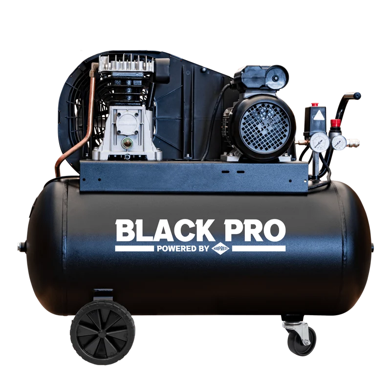 De BLACK PRO B2800/50 twee-cilinder compressor, 50L, 10 bar, 195L/min, 230V - 360121
