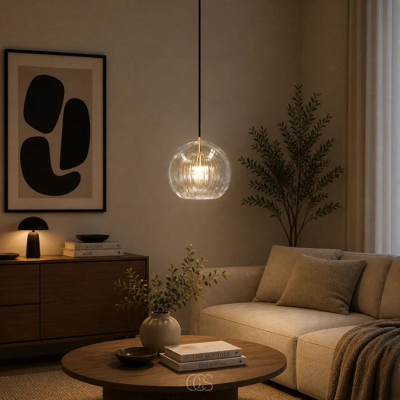 OCS - Maye Glazen Bol Hanglamp - Scandinavisch Design - Amber of Transparant Glas