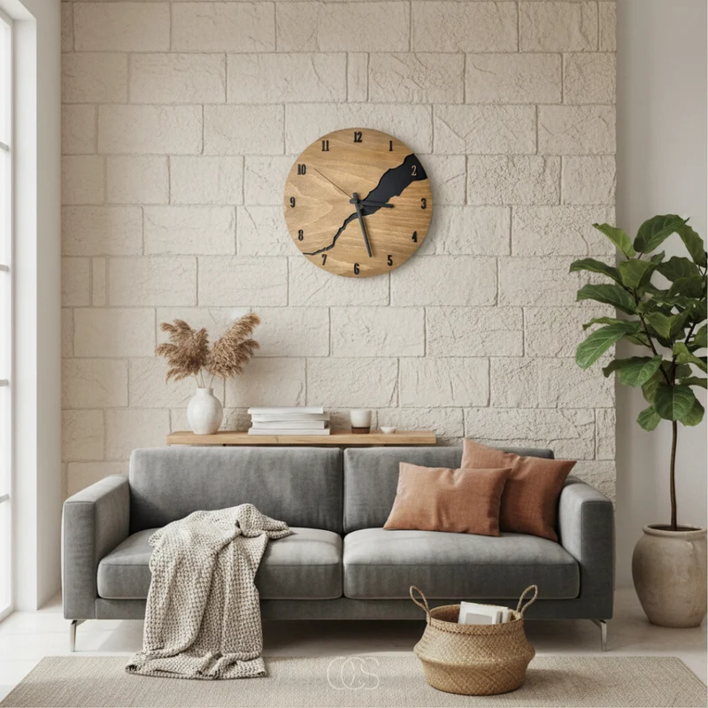OCS - Pinak Minimalistische houten Wandklok - Geruisloos
