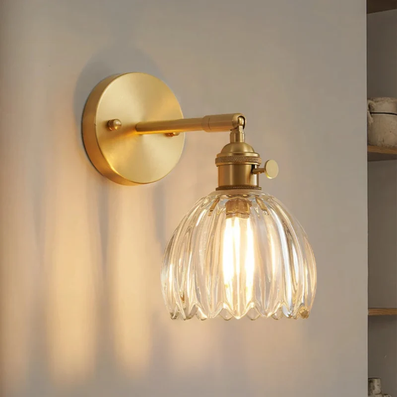 OCS - Retro Wandlamp met Glazen Tulpenkap