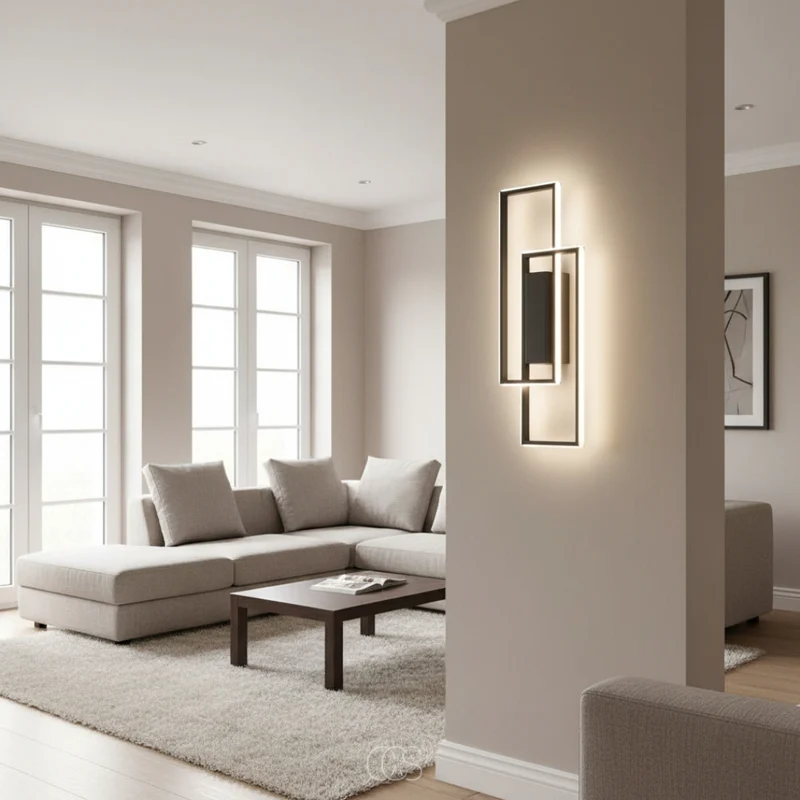 OCS - Rechthoekige Geometrische LED Wandlamp - Drie lichtkleuren in één lamp