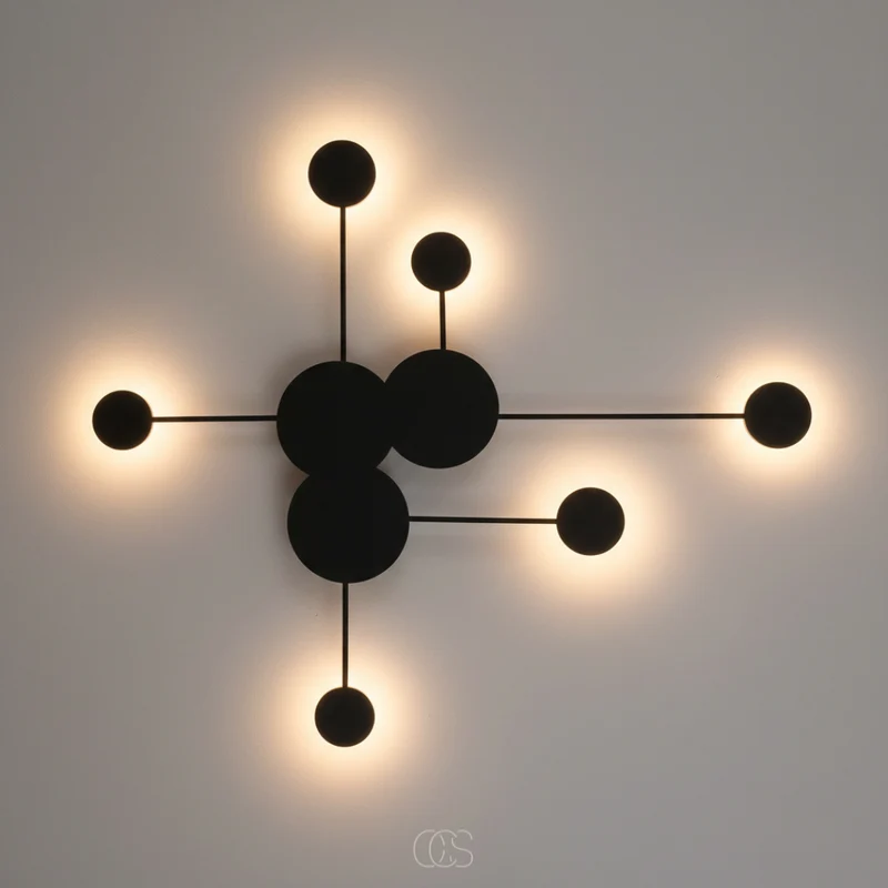 OCS - Abstracte Led wandlamp - 6 lichtpunten