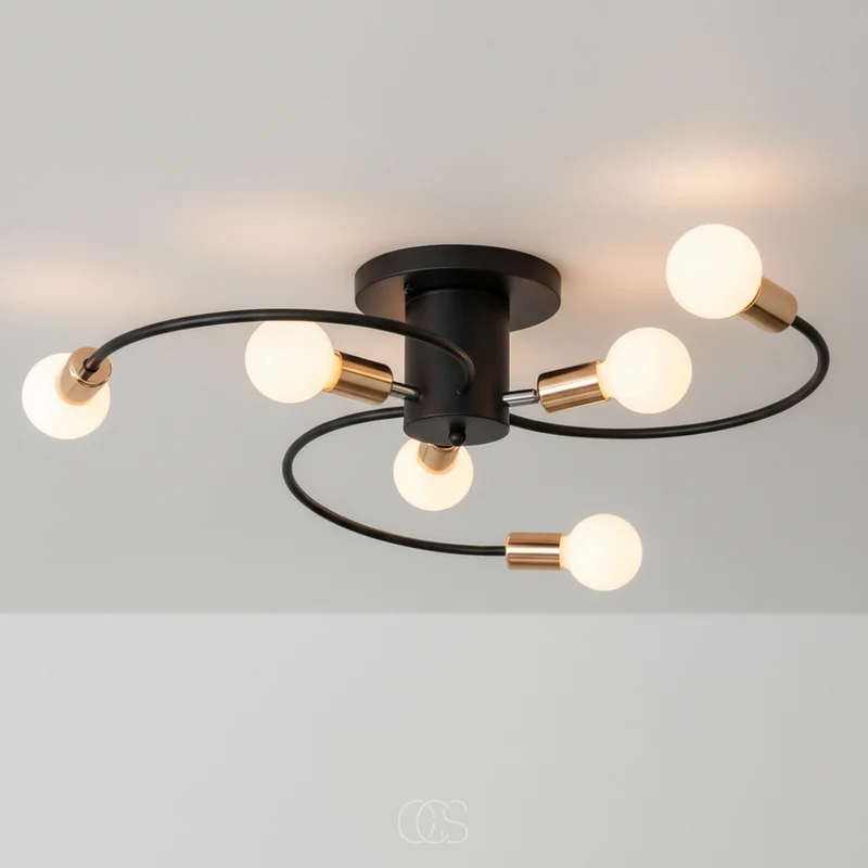 OCS - Elaina industriële Plafondlamp - 6-Lichts