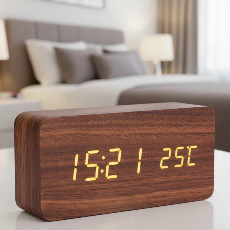 OCS - Multifunctionele Digitale Wekker met Draadloze Oplader - LED Display, Temperatuur & Luchtvochtigheid - 3 Alarmen
