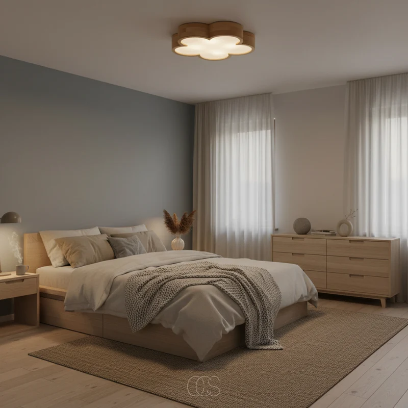 OCS - Bloemvormige Houten plafondlamp - geschikt voor kinderkamer