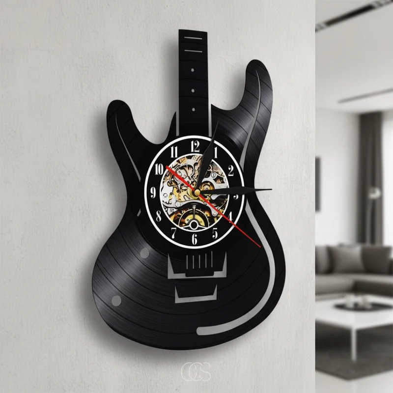 OCS - Guitar Vinyl Wandklok