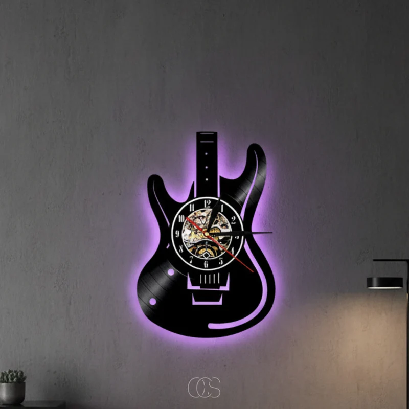 OCS - Guitar Vinyl Wandklok