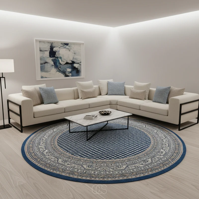 OCS - vloerkleed met geometrisch patroon - 160x160cm