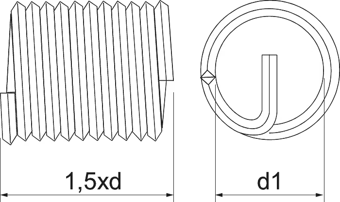Phantom Phan-Coil RVS Schroefdraad inzetstukken UNF (Serie 28.833)