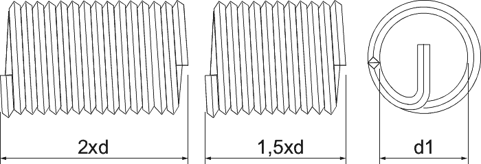 Phantom Phan-Coil RVS Schroefdraad inzetstukken Metrisch (Serie 28.830)