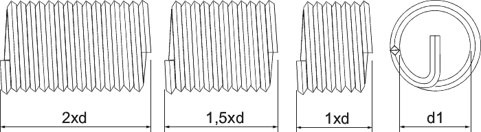 Phantom Phan-Coil RVS Schroefdraad inzetstukken Metrisch Fijn (Serie 28.831)