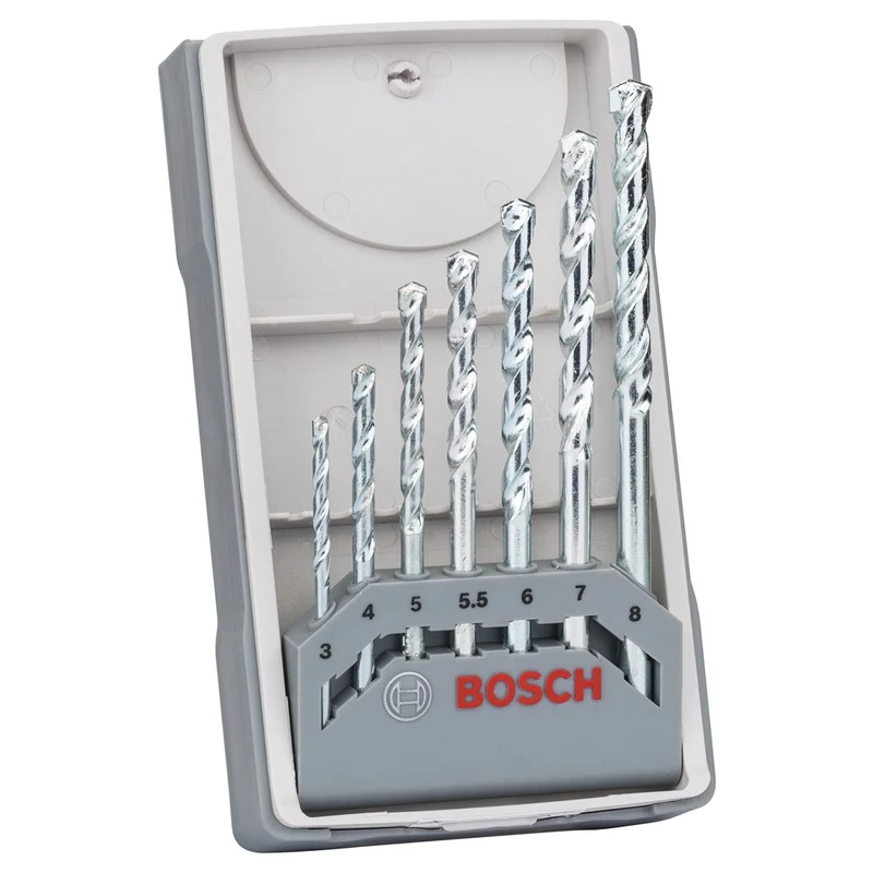 Bosch 7-DELIGE SET STEENBOOR CYL-1, 3, 4, 5, 5.5, 6, 7, 8 MM