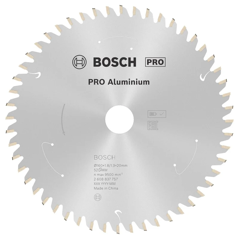 Bosch CIRKELZAAGBLAD ALUMINIUM 160X20/15.875X1.8/1.3X52T
