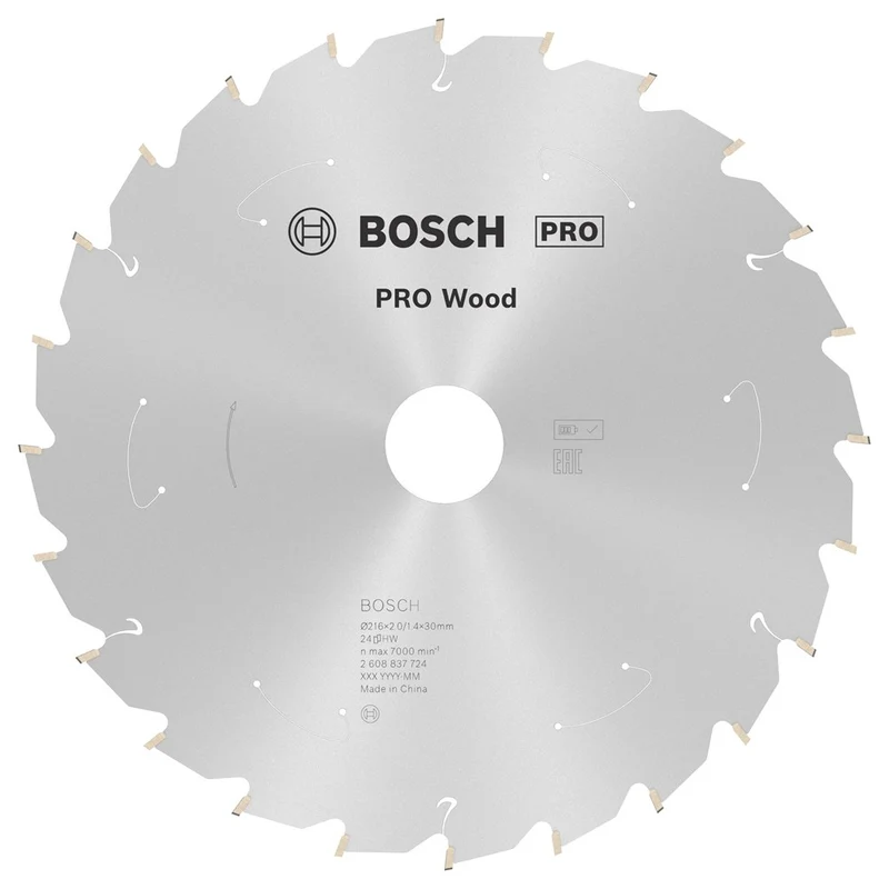 Bosch CIRKELZAAGBLAD WOOD 216X30X1.7/1.2X24T