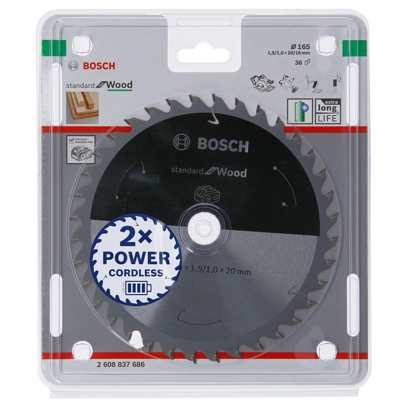 Bosch CIRKELZAAGBLAD WOOD 165X20/16X1.5/1.0X36T