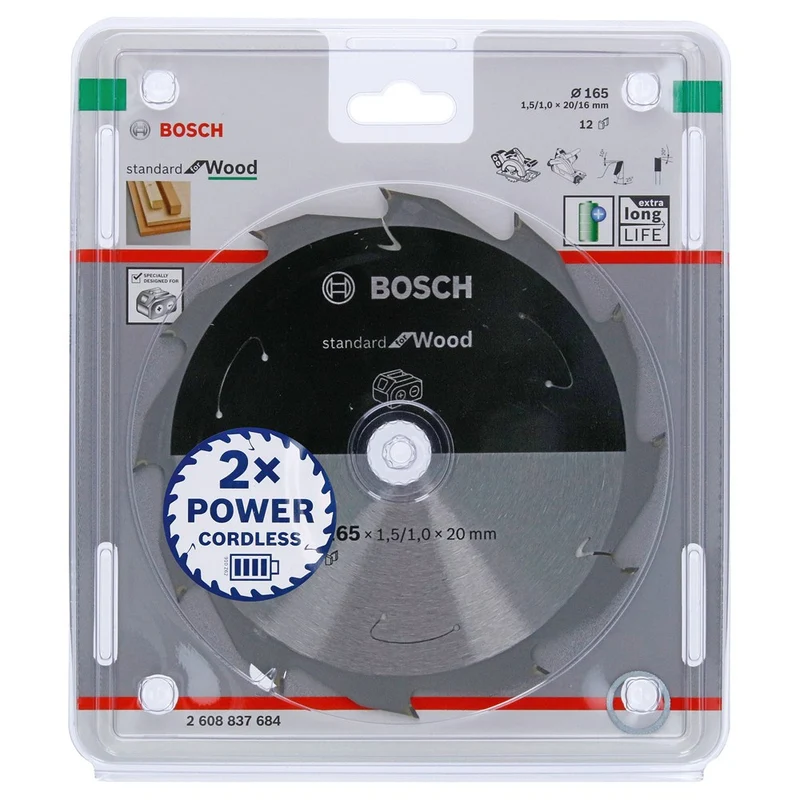 Bosch CIRKELZAAGBLAD WOOD 165X20/16X1.5/1.0X12T