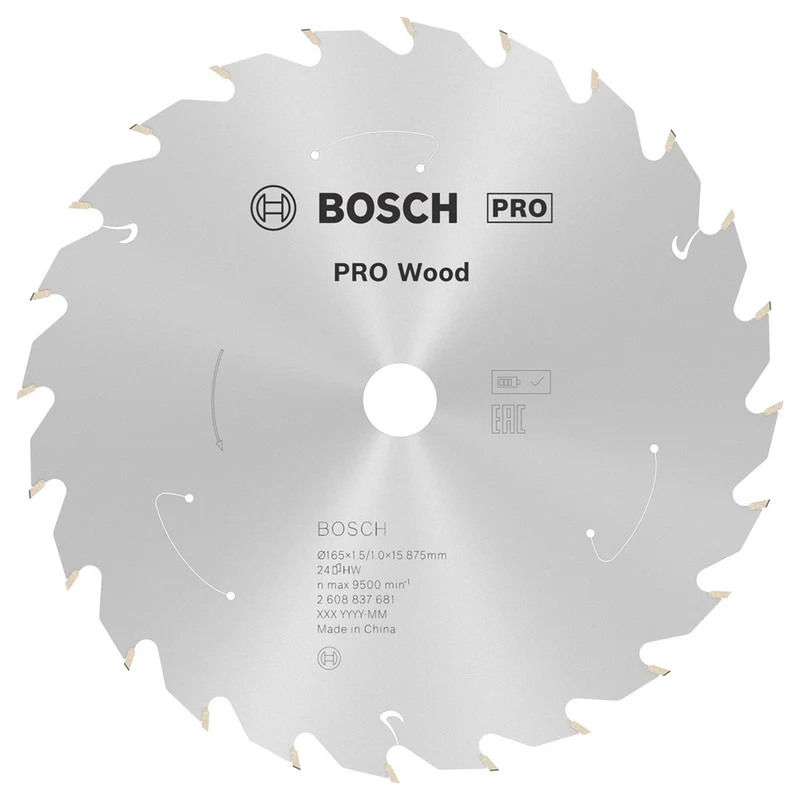 Bosch CIRKELZAAGBLAD WOOD 165X15.875X1.5/1.0X24T