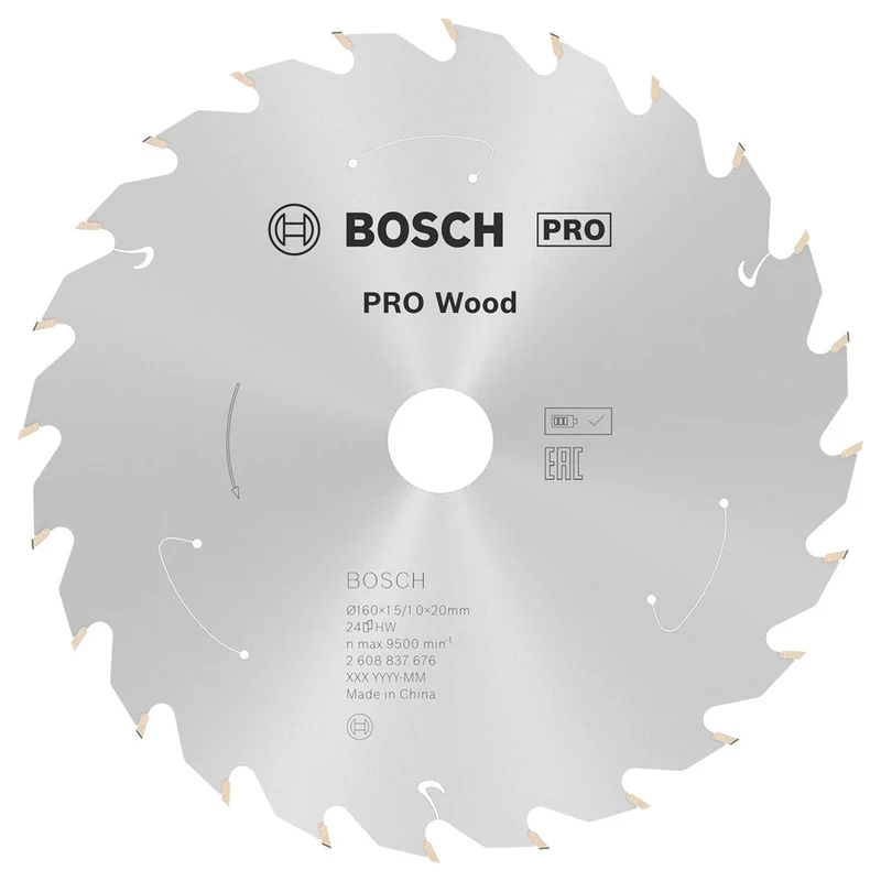 Bosch CIRKELZAAGBLAD WOOD 160X20/15.875X1.5/1.0X24T
