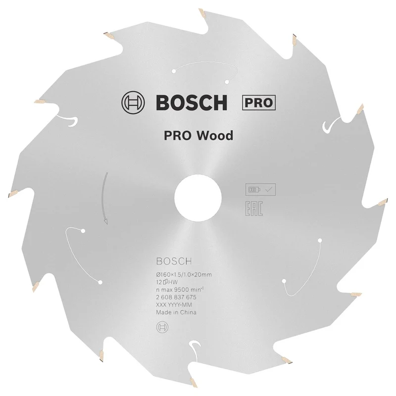 Bosch CIRKELZAAGBLAD WOOD 160X20/15.875X1.5/1.0X12T