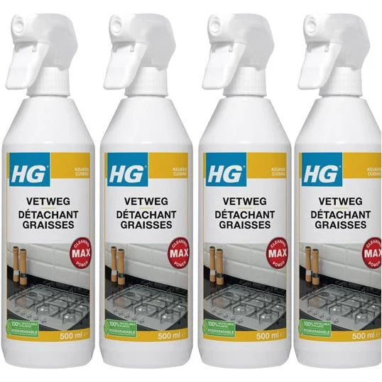 HG vetweg 500ML - 4 stuks + Gratis KD Spons