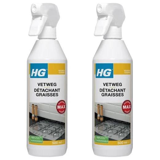 HG vetweg 500ML - 2 stuks + Gratis KD Spons