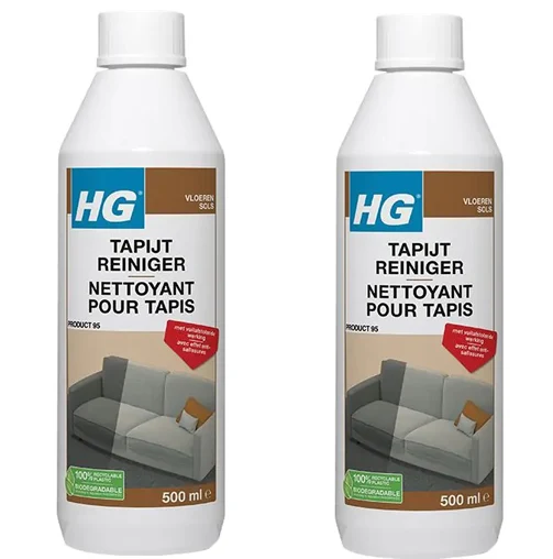 HG Tapijtreiniger 500 ml - 2 stuks + gratis KD Spons