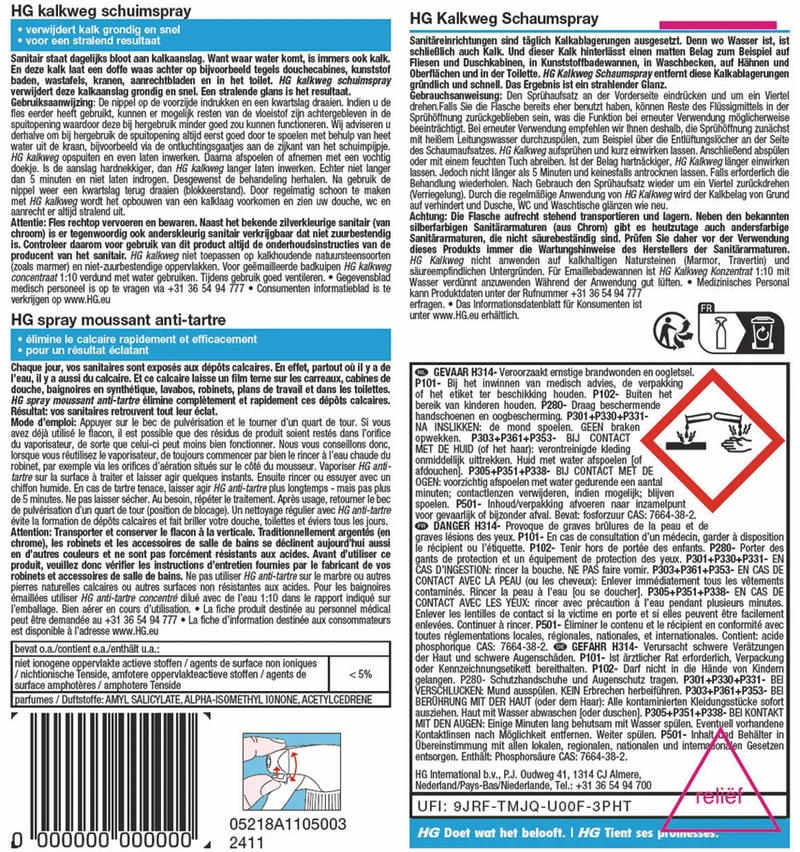 HG Kalkweg Schuimspray - 3 stuks + gratis KD Spons