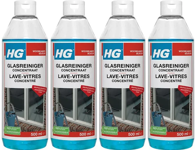 HG glasreiniger concentraat + Gratis KwastenDiscounter spons - 4 stuks