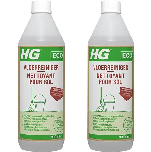 HG eco vloerreiniger + Gratis KwastenDiscounter spons - 2 stuks