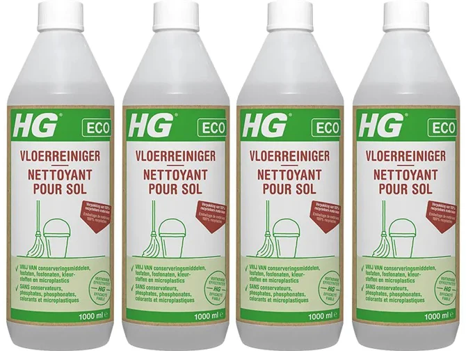 HG eco vloerreiniger + Gratis KwastenDiscounter spons - 4 stuks
