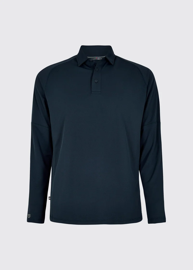 Pireaus Heren Lange Mouw Poloshirt - Navy
