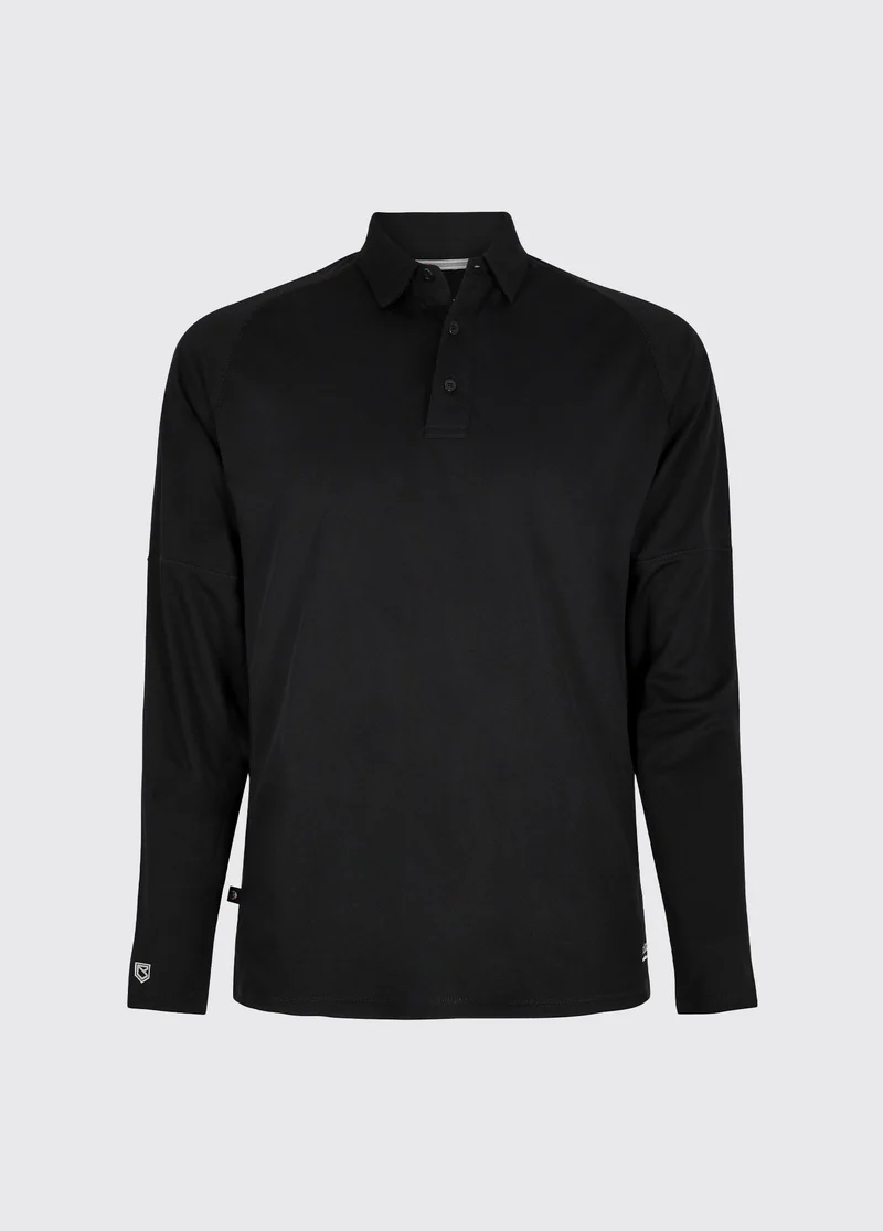 Pireaus Heren Lange Mouw Poloshirt - Black