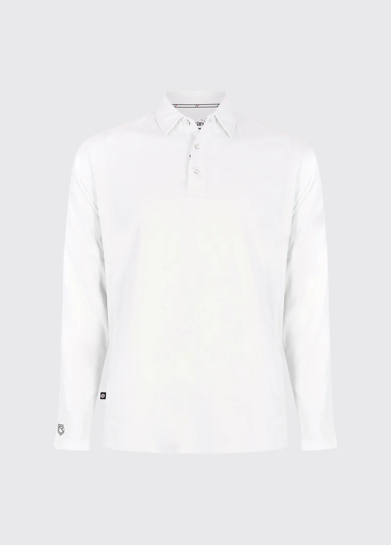Pireaus Heren Lange Mouw Poloshirt - White