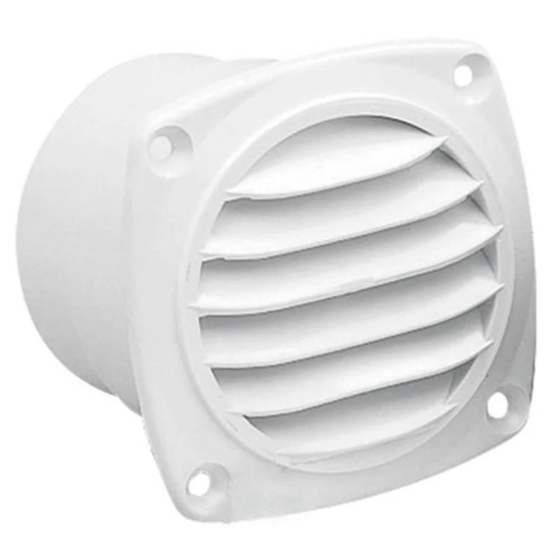 Kunststof ventilatierooster met fens voor slang 102 mm wit